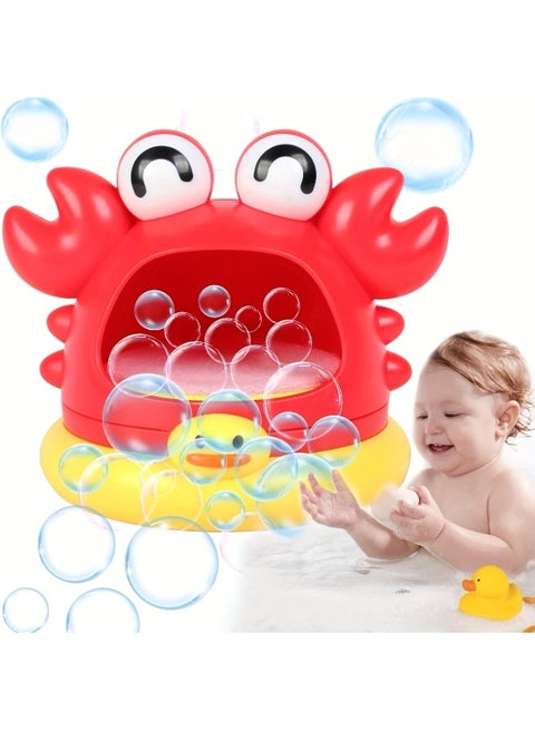 Bath Bubble Blower Toy Set, Crab-Shaped No-Battery Bubble Machine, Easy-to-Use Interactive Bath Toy for Babies & Toddlers, Creates Rich Bubbles to Make Bath Time Fun