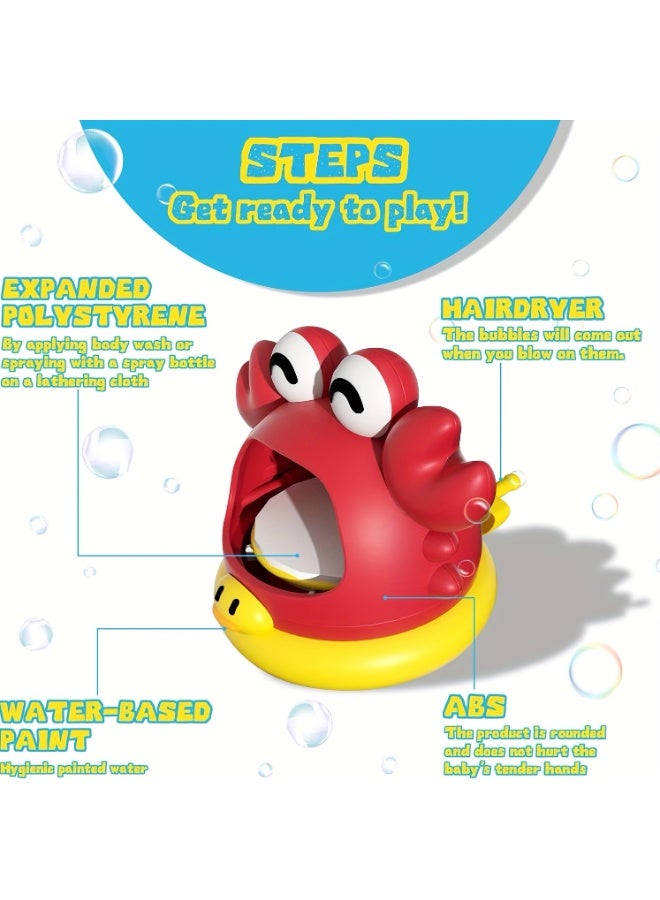 مجموعة ألعاب فقاعات الاستحمام للأطفال، ماكينة فقاعات على شكل سمكة قرش وسلطعون｜لا تحتاج إلى بطاريات｜أداة لتخفيف خوف الأطفال الرضع من الاستحمام｜فقاعات غنية تحفز الاستكشاف الحسي｜تصميم مضاد للانزلاق ومقاوم للماء، رفيق الاستحمام｜موصى بها كهدية لعيد الطفل، عيد الميلاد وأعياد الميلاد｜لعبة تفاعلية للاستحمام بين الوالدين والأطفال - Image 3