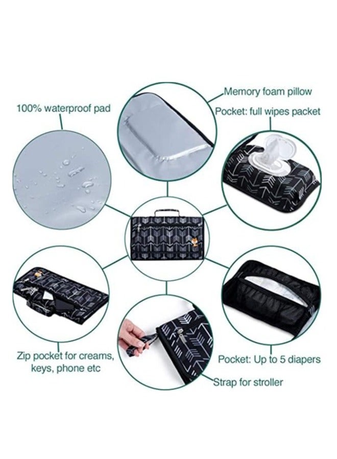 Sybil's Waterproof Compact Diaper Changing Mat With Built-In Support, 3 Pockets  - Image 5