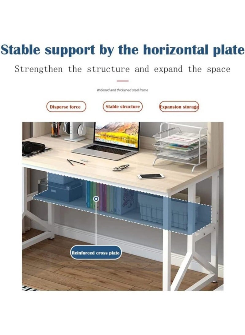 إيه جي دي مكتب متعدد الأغراض للدراسة والكمبيوتر مع أرفف لتخزين الكتب واكسسوارات الكتابة والكمبيوتر موفر للمساحة - Image 5