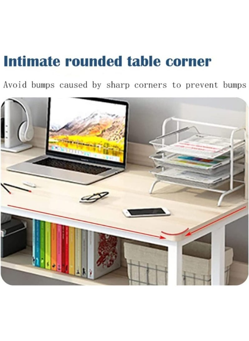 AGD Multipurpose Study Computer Desk with Shelves Storage Bookshelf Writing Accessories Computer Desk Space Saving  - Image 5