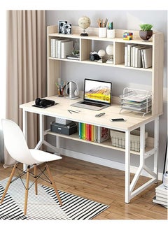 AGD Multipurpose Study Computer Desk with Shelves Storage Bookshelf Writing Accessories Computer Desk Space Saving  - Image 1