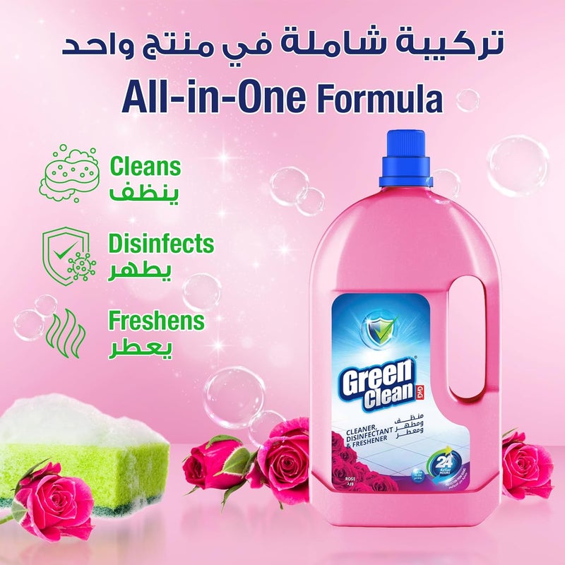 Green Clean Multi-Purpose Disinfectant - Rose Scent - 3L - Image 2