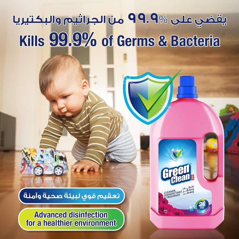 Green Clean Multi-Purpose Disinfectant - Rose Scent - 3L - Image 3