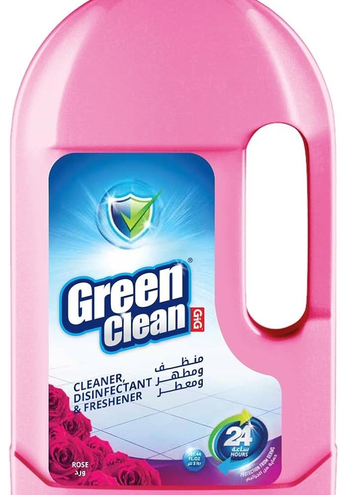 Green Clean Multi-Purpose Disinfectant - Rose Scent - 3L - Image 1