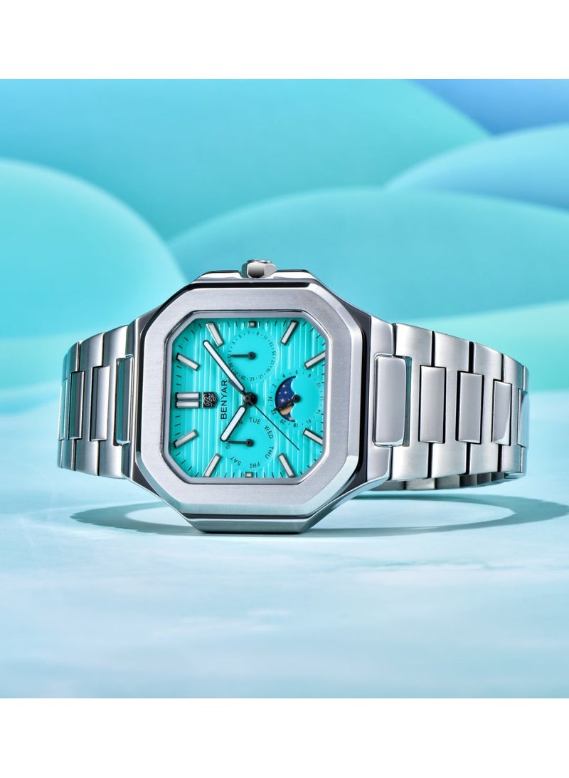 BENYAR Watches for Men Watch Luxury Stainless Steel Quartz Water Resistant Watch 5221 - Image 5