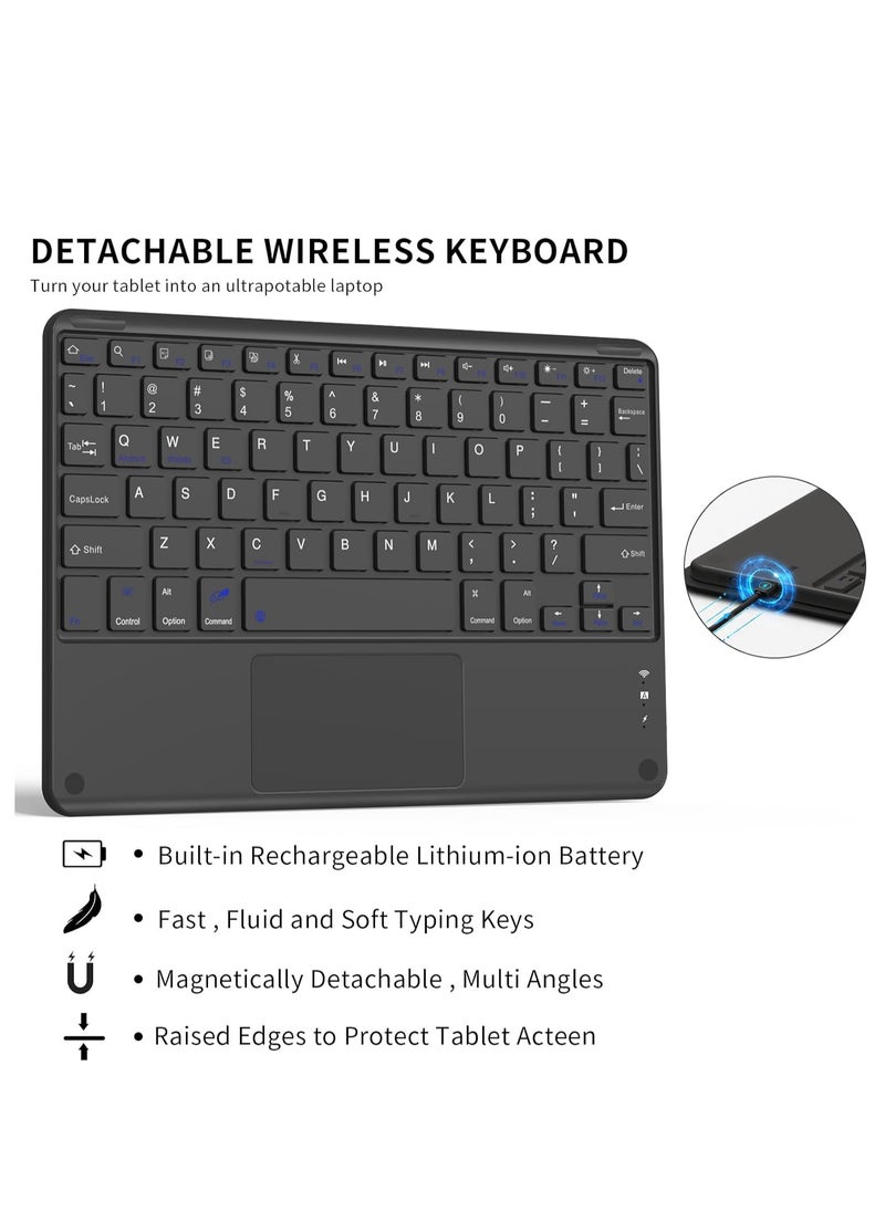 Touchpad Keyboard With Case for IPad 10.9 inch 10th Generation 2022 Bluetooth Rechargeable Keyboard with Foldable Case Pencil Slot & Adjustable Kickstand for IPad 2022 Model Black  - Image 5