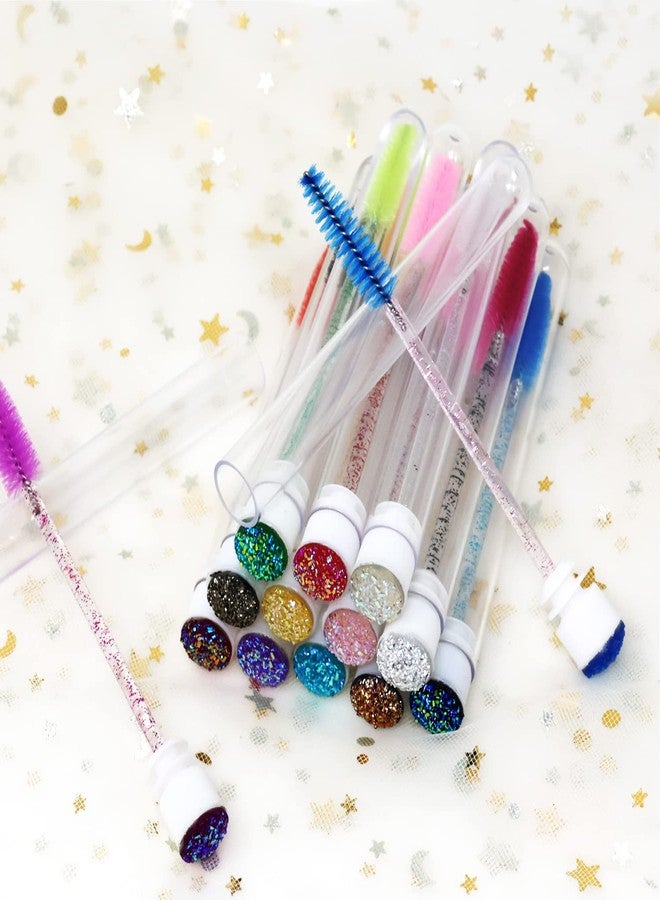 Honbay Mascara Wand Tube Set, 14PCS Empty Mascara Tube and 14PCS Crystal Eyelash Brush Spoolies Eyebrow Applicator Tool for Makeup (14 Color) - Image 4