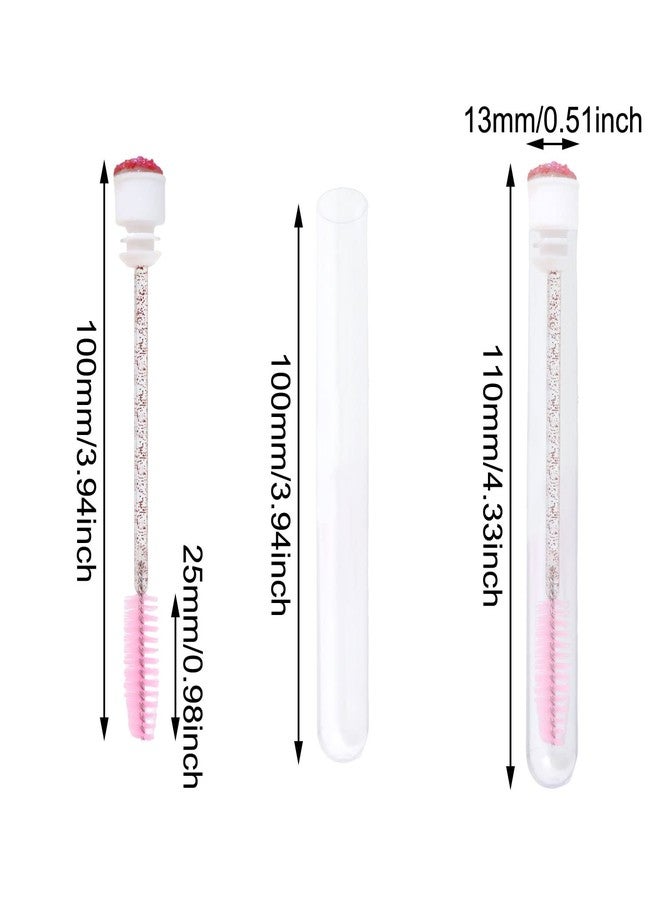Honbay Mascara Wand Tube Set, 14PCS Empty Mascara Tube and 14PCS Crystal Eyelash Brush Spoolies Eyebrow Applicator Tool for Makeup (14 Color) - Image 2