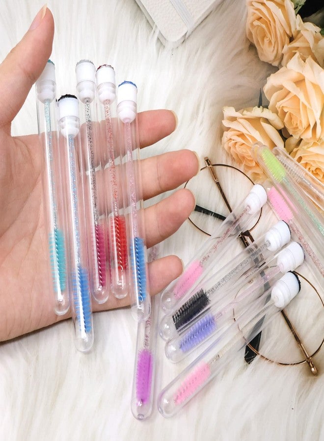 Honbay Mascara Wand Tube Set, 14PCS Empty Mascara Tube and 14PCS Crystal Eyelash Brush Spoolies Eyebrow Applicator Tool for Makeup (14 Color) - Image 3