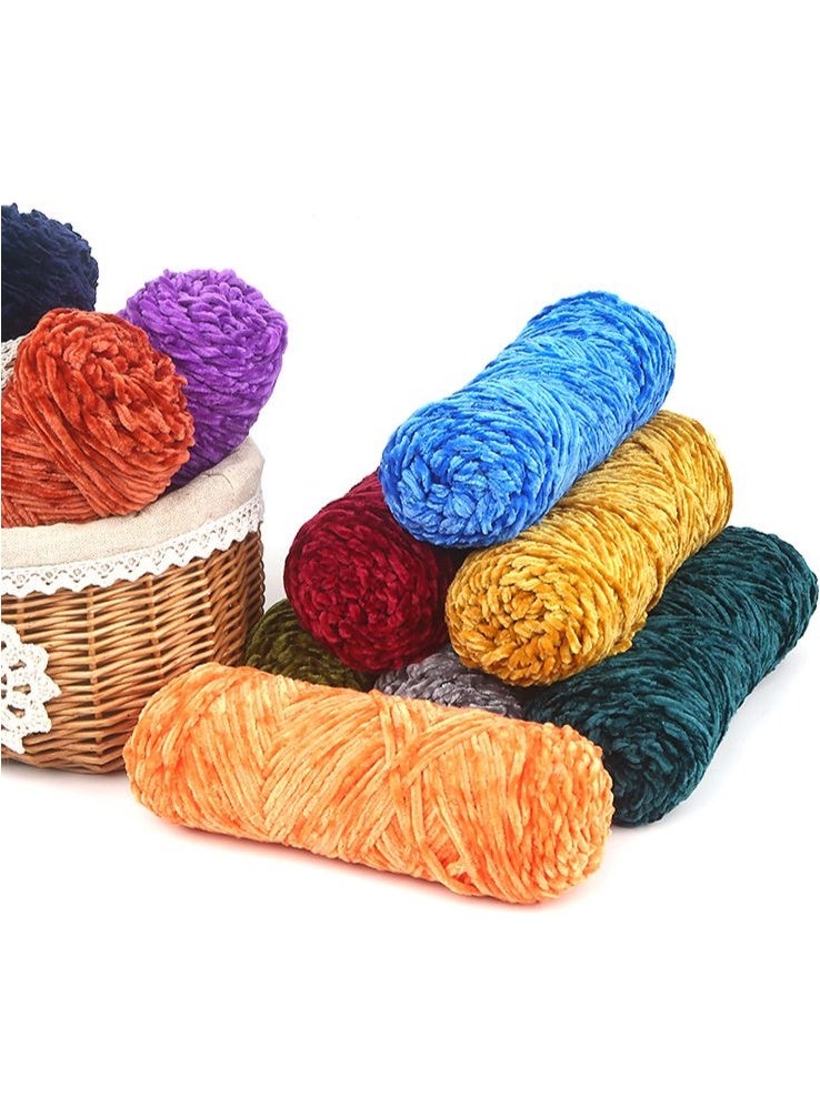 10-Pieces 100g Knitting Crochet Wool Thread Rolls,Soft Knitting Woven Yarn,DIY Hand Knitting Accessories,Randomly Mixed 10 Colours - Image 2