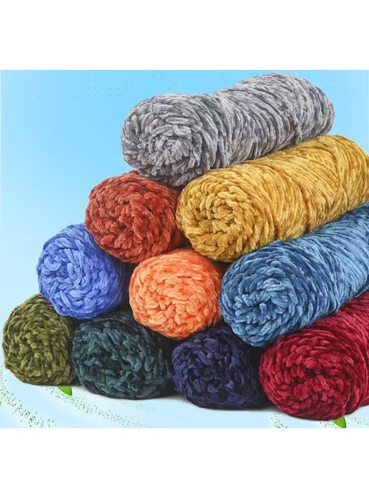 10-Pieces 100g Knitting Crochet Wool Thread Rolls,Soft Knitting Woven Yarn,DIY Hand Knitting Accessories,Randomly Mixed 10 Colours - Image 1