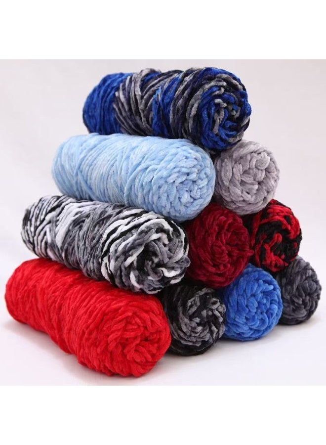 10-Pieces 100g Knitting Crochet Wool Thread Rolls,Soft Knitting Woven Yarn,DIY Hand Knitting Accessories,Randomly Mixed 10 Colours - Image 5