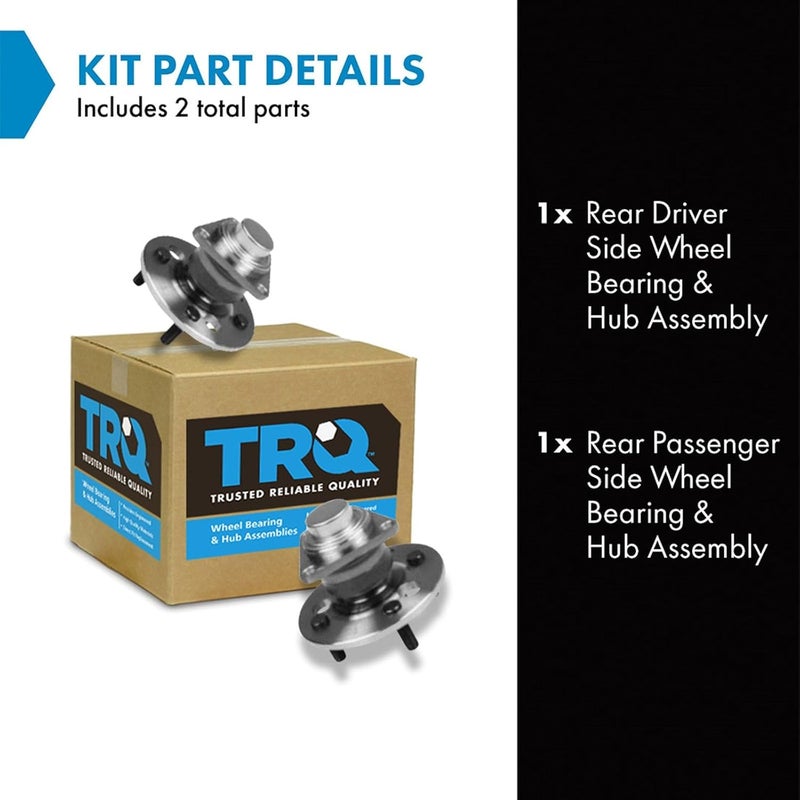 TRQ Rear Wheel Bearing and Hub Set for Saturn S Series SC Coupe SL Sedan SW Wagon - Image 2