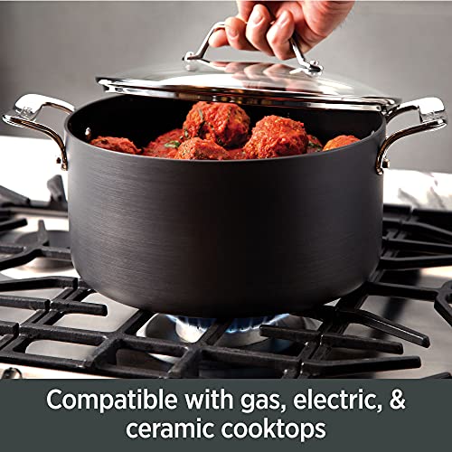All-Clad Essentials Hard Anodized Nonstick Multi-Pot 7 Quart Oven Broiler Safe 500F Strainer, Pasta Strainer with Handle, Pots and Pans Black - Image 4