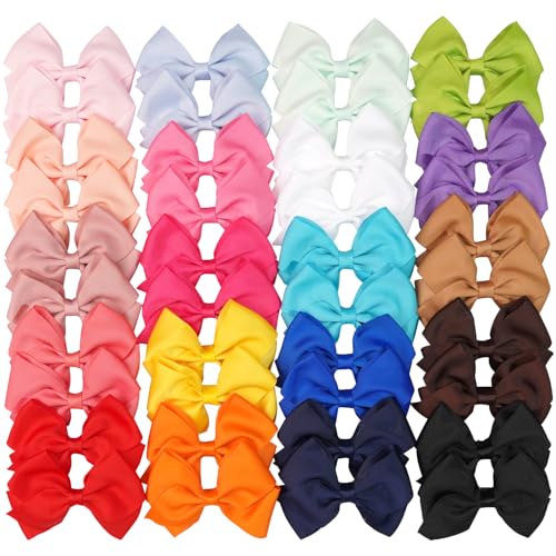 JOYOYO 4 inch Hair Bows for Girls in Pairs 40 Colors Grosgrain Ribbon Bow with Alligator Hair Clips for Baby Girls Toddlers and schoolgirls - Image 1