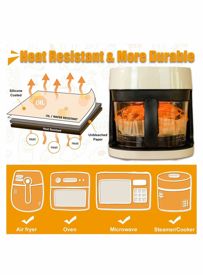 Excefore - Air Fryer Disposable Paper Liner 100pcs with 100pcs Disposable Gloves - Image 1