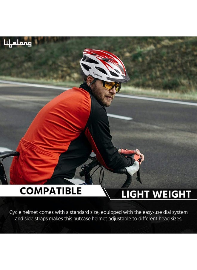 Lifelong Adjustable Cycling Helmet With Detachable Visor | Adjustable Light Weight Mountain Bike Cycle Helmet With Padding For Kids And Adults (Llfah02, Red & White, 6 Months Warranty)  - Image 3