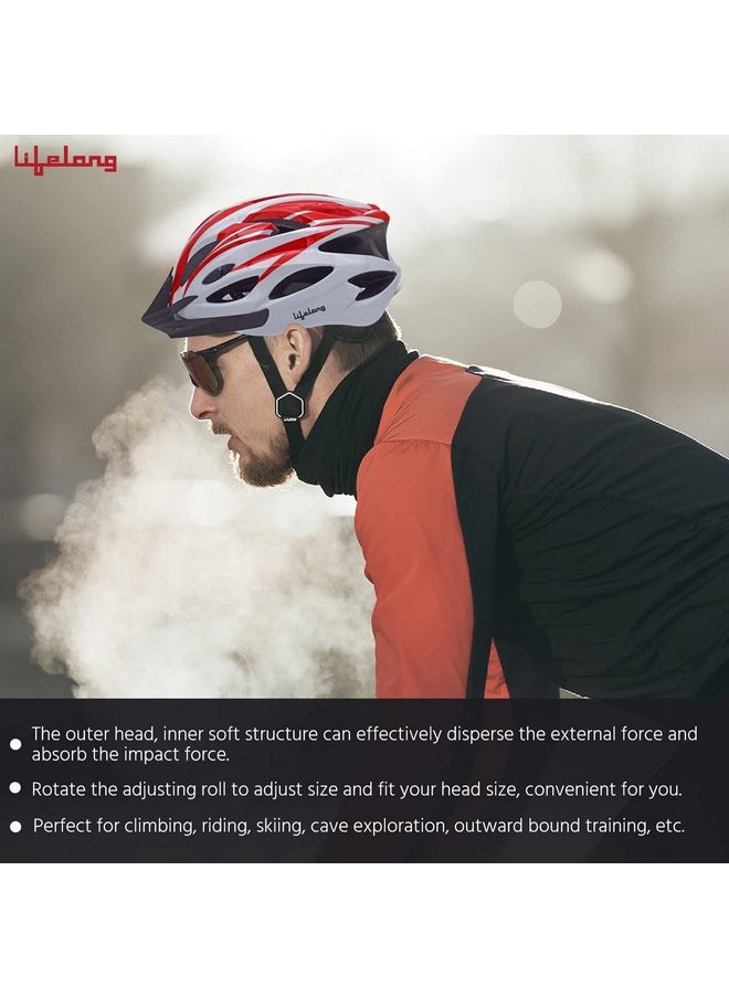 Lifelong Adjustable Cycling Helmet With Detachable Visor | Adjustable Light Weight Mountain Bike Cycle Helmet With Padding For Kids And Adults (Llfah02, Red & White, 6 Months Warranty)  - Image 5