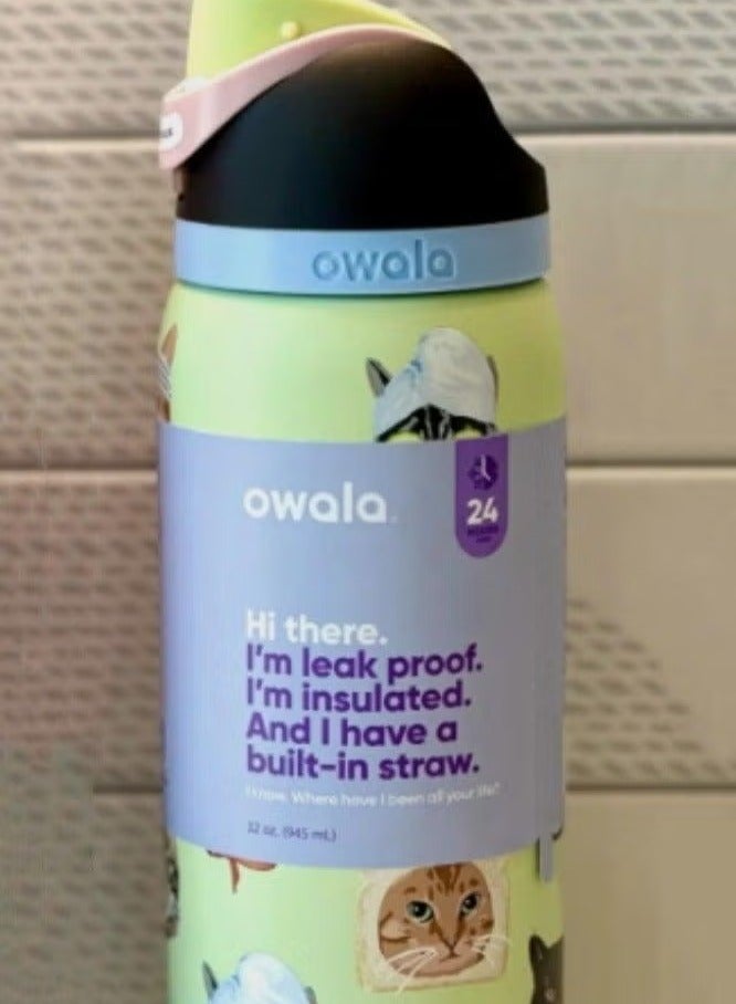 زجاجة مياه معزولة من الفولاذ المقاوم للصدأ مع شفاطة للرياضة والسفر والمدرسة، خالية من مادة BPA (سعة 24 أونصة) - Image 4