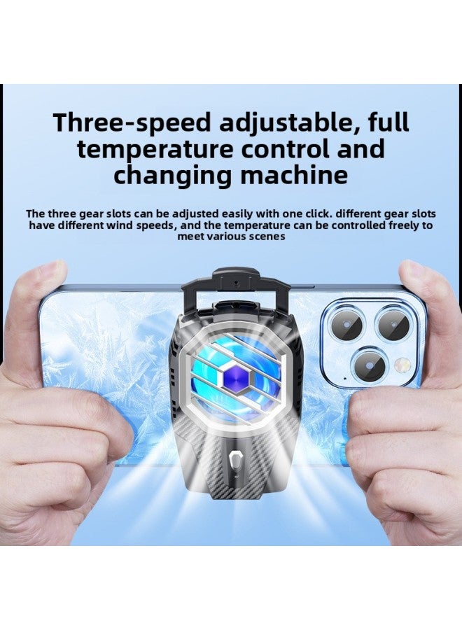 Loquat Mobile Phone Radiator Frozen Semiconductor Refrigeration Cooling Back Clip Chicken Game Live Artifact Electronic Competition Mobile Phone Universal-Color:X5 Radiator 【charging Model】 Electroplated B - Image 4