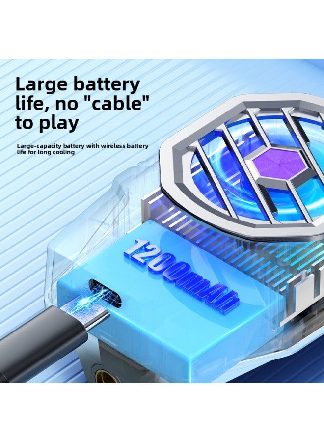 Loquat Mobile Phone Radiator Frozen Semiconductor Refrigeration Cooling Back Clip Chicken Game Live Artifact Electronic Competition Mobile Phone Universal-Color:X5 Radiator 【charging Model】 Electroplated B - Image 5