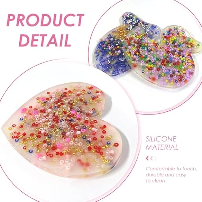 YSDYY 3 Pieces of Silicone Picking Pads, 2 Pieces of Finger Massager Silicone Picking Pads, Duck Stress Relief Toys, Love Picking Pads, Creative Toys - Image 3