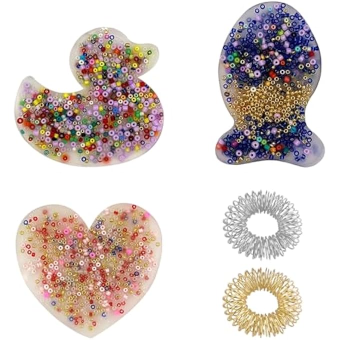 YSDYY 3 Pieces of Silicone Picking Pads, 2 Pieces of Finger Massager Silicone Picking Pads, Duck Stress Relief Toys, Love Picking Pads, Creative Toys - Image 1