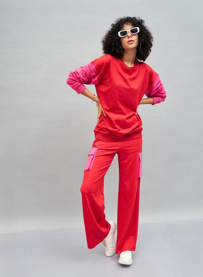 SASSAFRAS Oversized Color Block Sweatshirt by Styli  - Image 2
