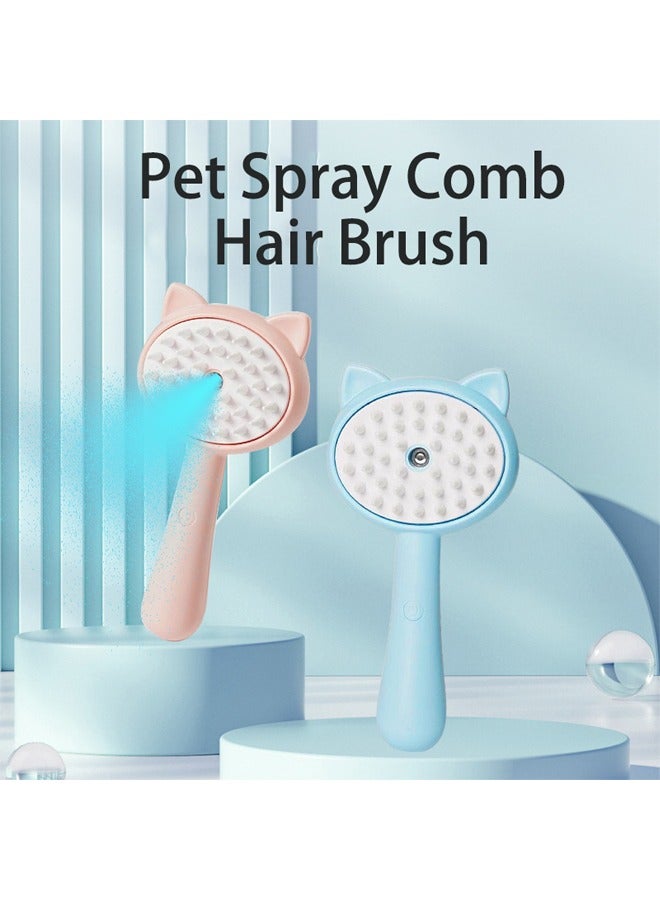 فرشاة رش للقطط والكلاب - مشط للعناية بالحيوانات الأليفة للقطط والكلاب والأرانب، فرشاة ناعمة قابلة لإعادة الشحن مع أطراف ناعمة، تزيل الشعر المتشابك والسائب للحيوانات الأليفة ذات الشعر الطويل/القصير (وردي) - Image 1