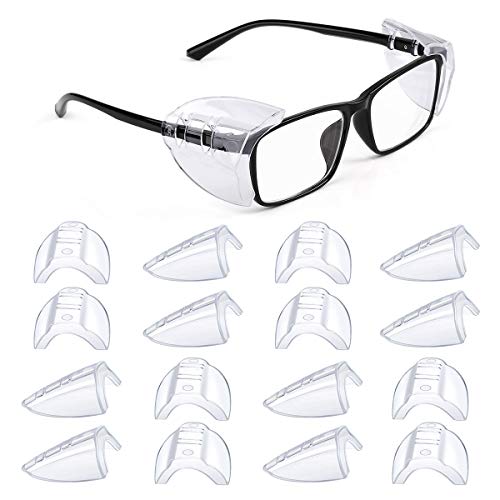 MELASA 8 Pairs Eye Glasses Side Shields, Flexible Slip on Side Shields for Safety Glasses Fits Small to Large Eyeglasses Universal - Image 1