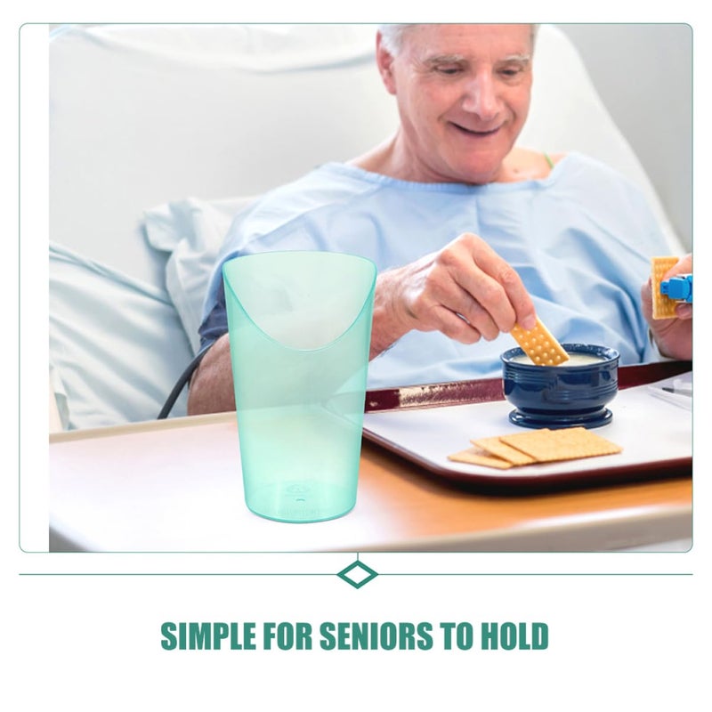2 قطعة من كوب الشرب المائل المقاوم للانسكاب لرعاية المسنين المصابين بعسر البلع، كوب خفيف الوزن غير قابل للانسكاب - Image 4