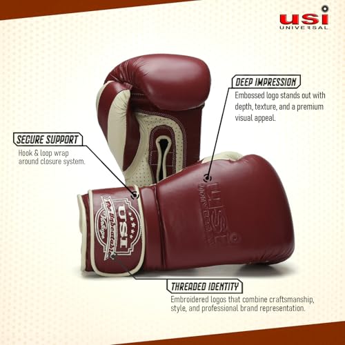 USI UNIVERSAL 609VM Boxing Gloves, Sparing Gloves, Boxing Gloves for Men, Top Grain Hide Leather, Moulded Single Piece Foam Padding, Wrap Around Wrist Closure (Size 16oz) - Image 4