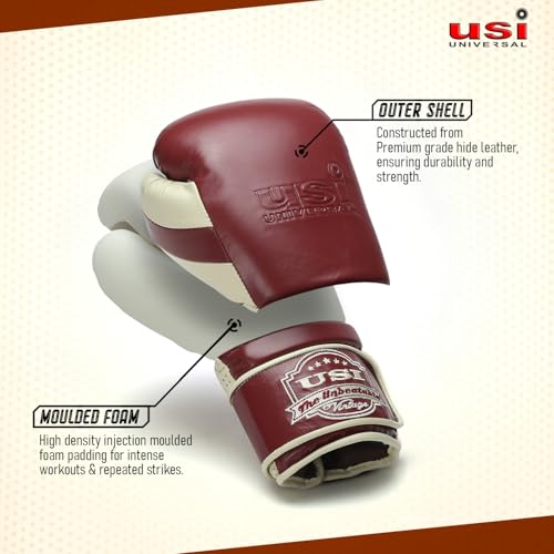 USI UNIVERSAL 609VM Boxing Gloves, Sparing Gloves, Boxing Gloves for Men, Top Grain Hide Leather, Moulded Single Piece Foam Padding, Wrap Around Wrist Closure (Size 16oz) - Image 3