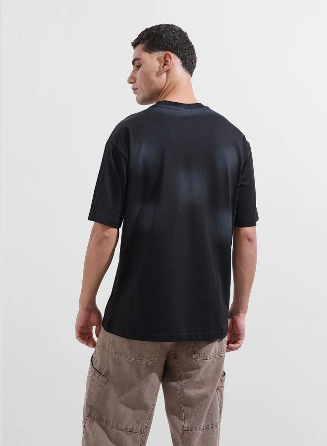 The Indian Garage Co Men Relaxed Fit Graphic Printed Crew Neck Half Sleeves T-Shirt