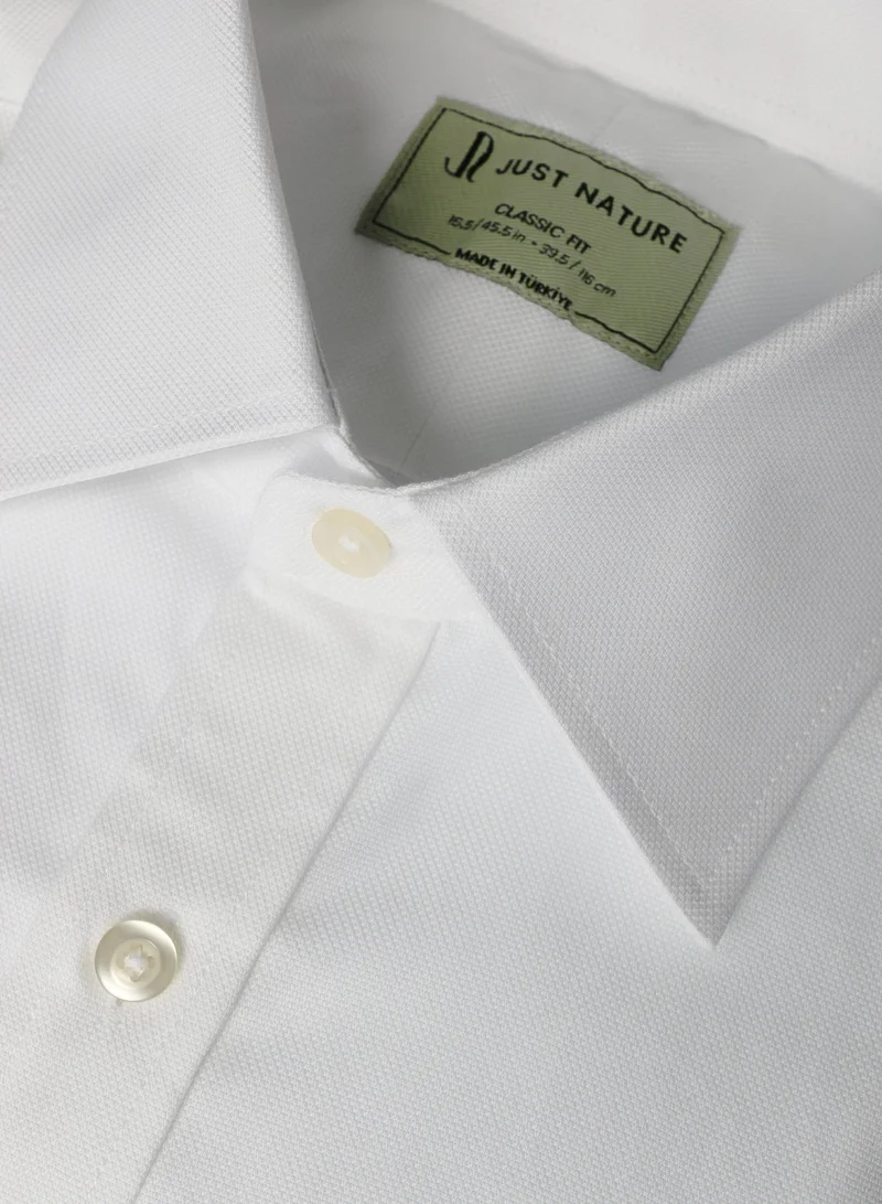Just Nature White Classic Fit Formal Shirt for Men | Best Price UAE
