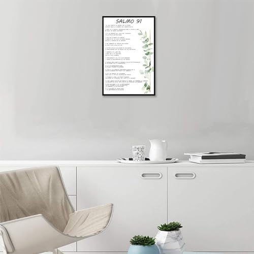 Bmotaso Salmo 91 En Español Para Pared Bible Verse Wall Art Scripture Framed Biblical Psalm 91 Canvas Painting Christian Prayer Room Office Living Room Decor Gifts Ready to Hang 8 * 12 Inch - Image 5