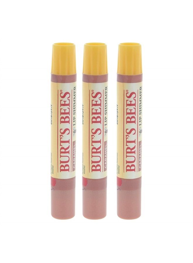 Burt's Bees Lip Shimmer, Caramel, 0.09 Ounces each (Value Pack of 3)