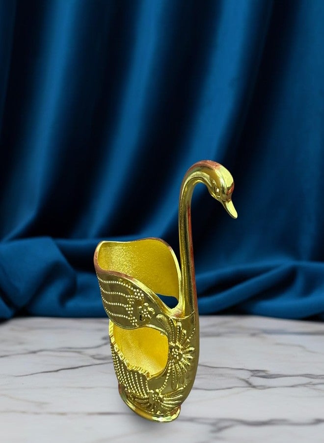 MERISH Decorative Swan Fork Holder with 6 Forks, Gold, Metal, Ornate Design, Table Organizer - Image 3