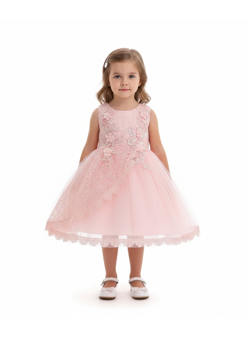 دىدانيالا فستان دانتيل وردي مزهر - Image 1