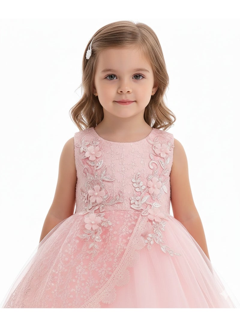 دىدانيالا فستان دانتيل وردي مزهر - Image 2