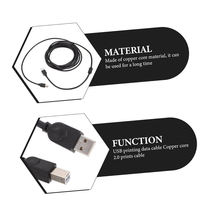 كابل طابعة USB من Lurrose بنواة نحاسية للاستخدام المكتبي، نقل بيانات عالي السرعة، كابل طباعة منزلي متين، إمداد طباعة خالٍ من الأخطاء، متوافق مع الماسحات الضوئية والطابعات - Image 4