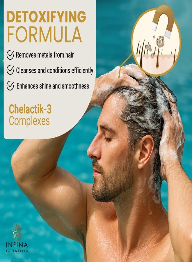 INFINA ESSENTIALS Hard Water Shampoo and Conditioner - 2-in-1 Chelating Cleanser for Buildup Removal, Soft & Shiny Hair - With Chelactik-3 Complex, Amodimethicone & Rosemary Oil - Sulfate-Free - Color Safe - 16 fl oz - Image 3