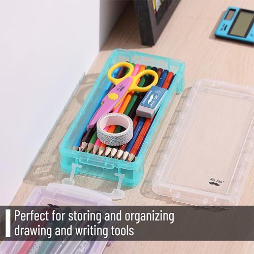 Mr. Pen- Pencil, Crayon Box, Assorted Color, 2 Pack, Clear Plastic Hard Pencil Case - Image 5