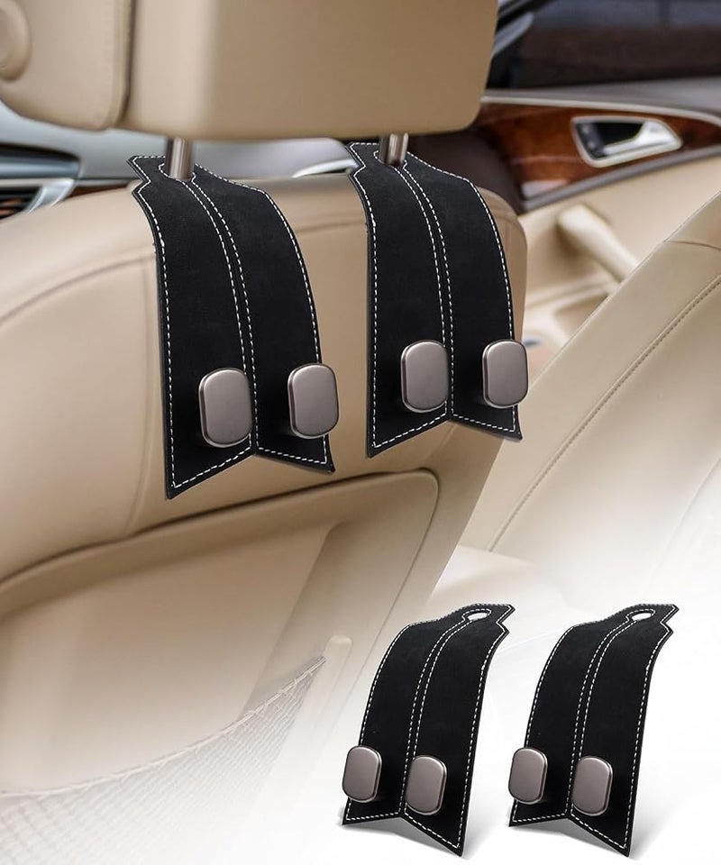 BIGTHREE Car Purse Hook, Car Hooks for Headrest, 2 Pcs Car Seat Hooks Purse Hanger for Car, Seat Multifunctional Car Bag Hook Car Seat Back Storage Hook Bag Phones Accessories - Image 1