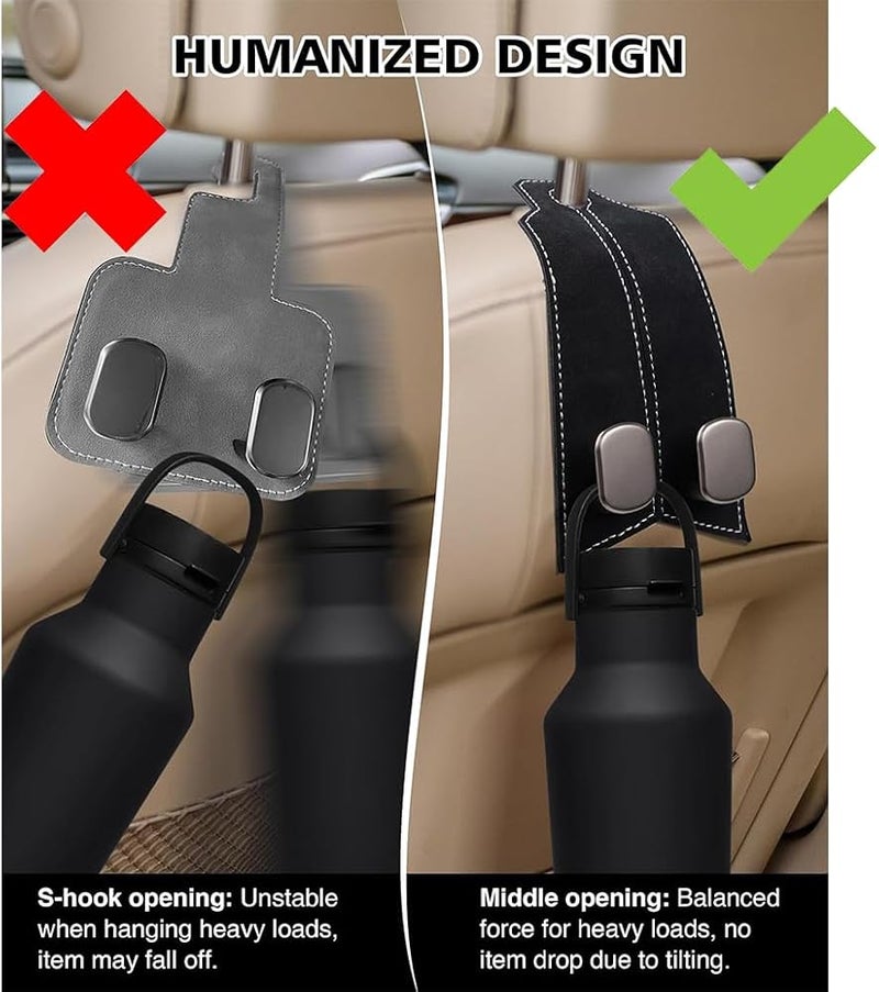 BIGTHREE Car Purse Hook, Car Hooks for Headrest, 2 Pcs Car Seat Hooks Purse Hanger for Car, Seat Multifunctional Car Bag Hook Car Seat Back Storage Hook Bag Phones Accessories - Image 2