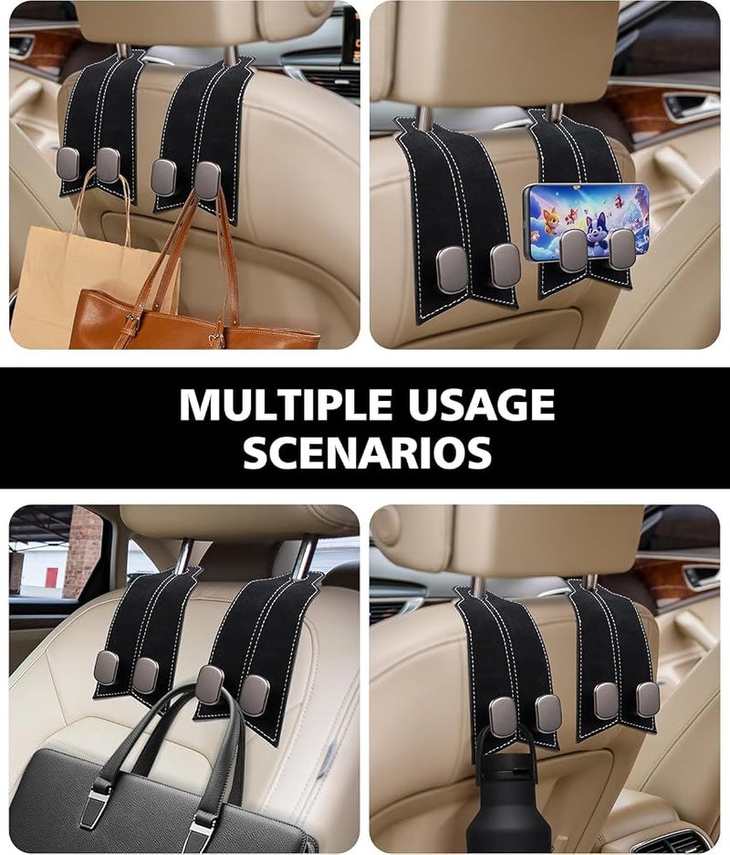BIGTHREE Car Purse Hook, Car Hooks for Headrest, 2 Pcs Car Seat Hooks Purse Hanger for Car, Seat Multifunctional Car Bag Hook Car Seat Back Storage Hook Bag Phones Accessories - Image 5
