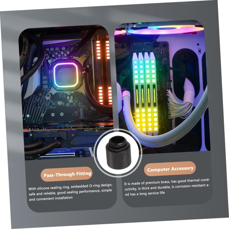 3pcs Pass Through Coupling Connector Rotatable Liquid Cooling Extensions - Image 3