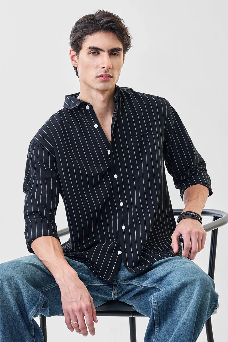 SNITCH Linen Blend Regular Fit Stripes Shirt