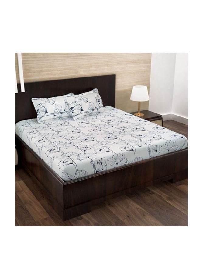 Story at Home Story at Home Flat Double Bedsheet, Black/White, 235cm X 270cm, Mt1410 